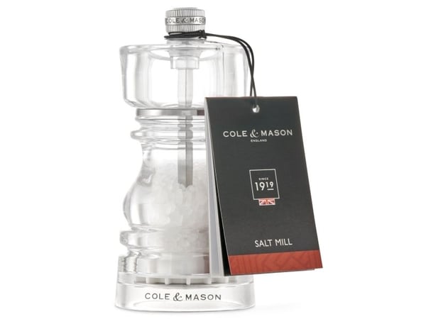 Cole & Mason London salt- og pepperkvern i akryl 13 cm