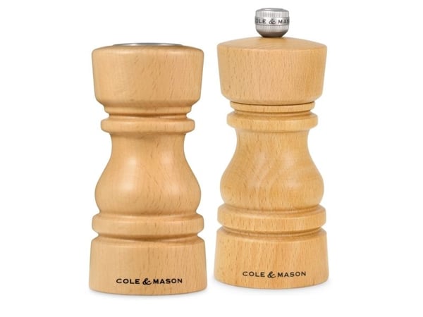 Cole & Mason London salt- og pepperkvern i tre 13 cm