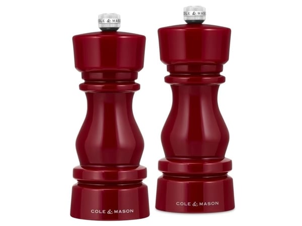 Cole & Mason H253010, Salt- og pepperkvernsett, Rød, Akryl, Pepper, Salt, 150 mm, 435 g