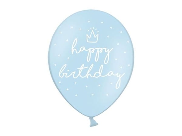 PartyDeco SB14P-244-011-6, Toy balloon, Latex, Blå, Bursdag, Oval, 30 cm