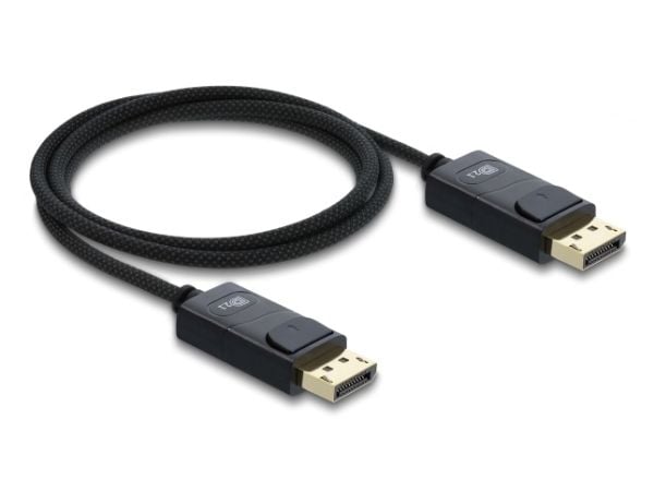 Delock - DisplayPort-kabel - DisplayPort (hann) til DisplayPort (hann) - 1 m - 8 K 120 Hz (7680 x 4320) støtte, 4K240Hz (3840 x 2160) support (DSC)...