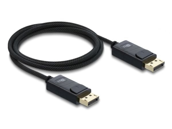 Delock - DisplayPort-kabel - DisplayPort (hann) til DisplayPort (hann) - 2 m - 8 K 120 Hz (7680 x 4320) støtte, 4K240Hz (3840 x 2160) support (DSC)...