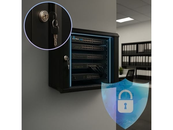 Extralink LITE 9U 530X400 WALL-MOUNTED RACKMOUNT CABINET BLACK, Seinään asennettava laitekehikko, 9U