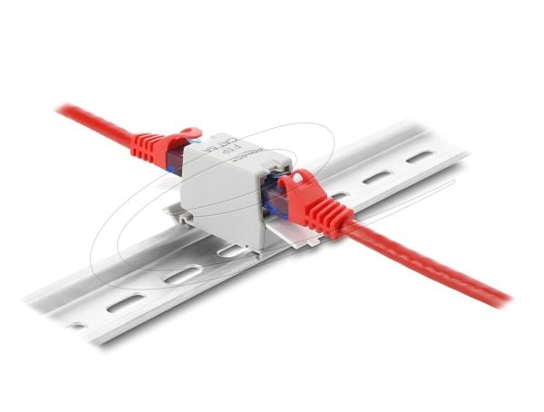 DeLOCK 90933, Tasainen, Valkoinen, Harmaa, RJ-45, RJ-45, Naaras, Naaras