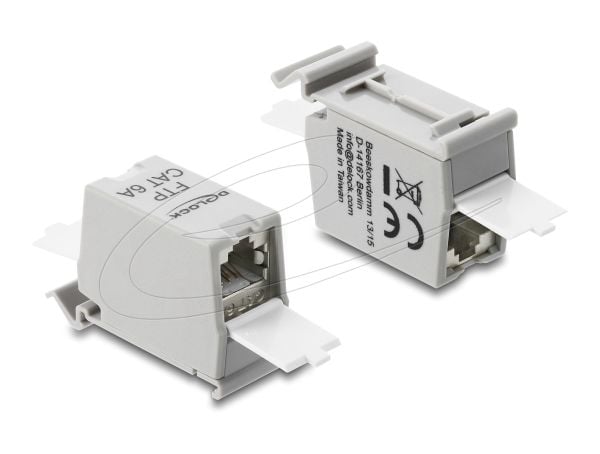 DeLOCK 90933, Tasainen, Valkoinen, Harmaa, RJ-45, RJ-45, Naaras, Naaras