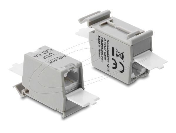 DeLOCK 90934, Tasainen, Valkoinen, Harmaa, RJ-45, RJ-45, Naaras, Naaras