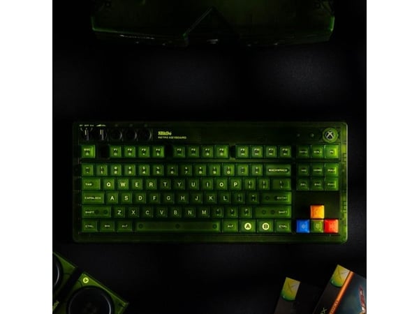 8Bitdo Mechanical Keyboard - Xbox Edition, Ledning & Trådløs, USB + RF Wireless + Bluetooth, Mekanisk nøkkelbryter, QWERTY, RGB LED, Grønn
