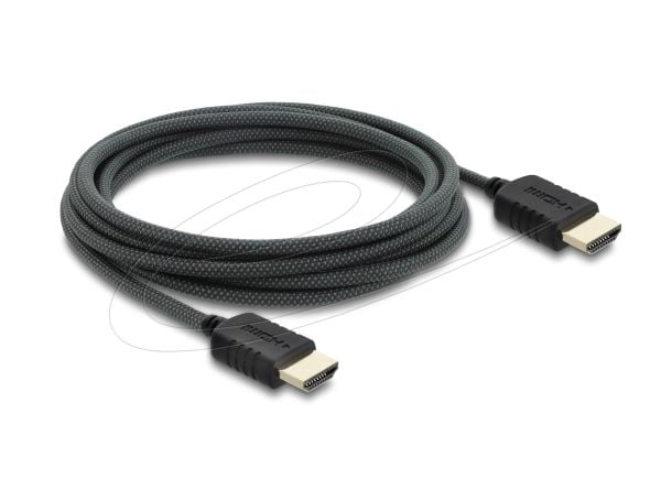 Delock - High Speed - HDMI-kabel - HDMI hann til HDMI hann - 3 m - tredobbeltskjermet koaksial - svart - 8 K 60 Hz (7680 x 4320) støtte, 5 K 120 Hz...