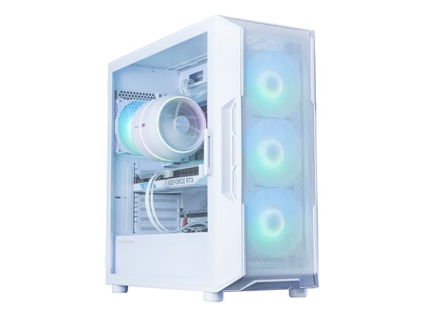 Zalman i3 NEO ARGB V2 WHITE, Midi Tower, PC, Hvit, ATX, Mini-ITX, Plast, Stål, Herdet glass, 16 cm
