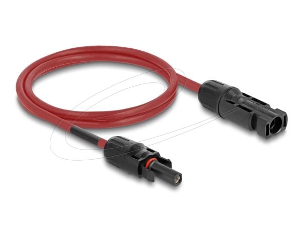 Delock - Solar cable - DL4 (hann) til DL4 (hunn) - 1000 V - 1 m - snap-in - rød