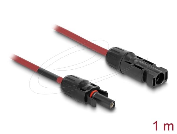 Delock - Solar cable - DL4 (hann) til DL4 (hunn) - 1000 V - 1 m - snap-in - rød