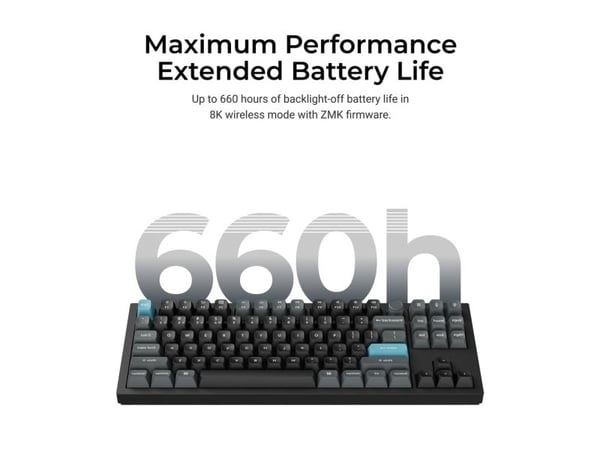 Keychron Q3 Ultra 8K, Ledning & Trådløs, Bluetooth, Mekanisk nøkkelbryter, QWERTY, RGB LED, Svart