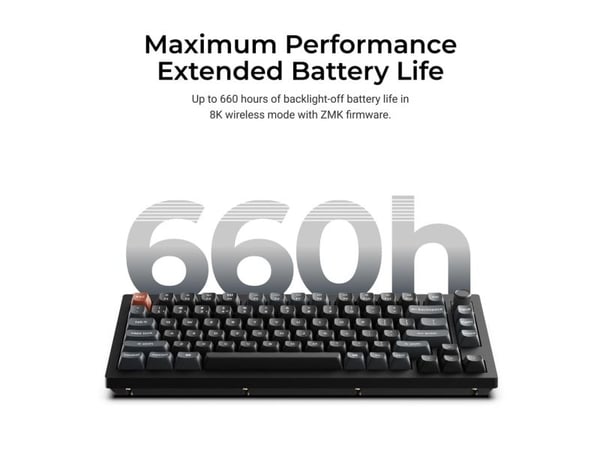 Keychron V1 Ultra 8K, Ledning & Trådløs, Bluetooth, Mekanisk nøkkelbryter, QWERTY, RGB LED, Svart