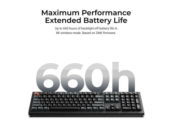 Keychron V6 Ultra 8K, Ledning & Trådløs, Bluetooth, Mekanisk nøkkelbryter, QWERTY, RGB LED, Svart
