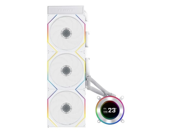 Lian Li GA II Hydroshift II LCD-C 360TL, Alt-i-ett væskekjøler, 12 cm, Hvit