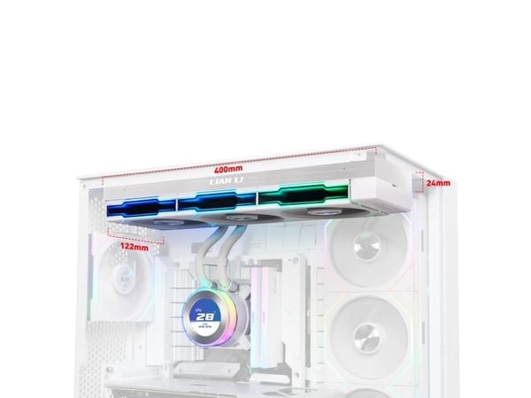 Lian Li GA II Hydroshift II LCD-C 360TL, Alt-i-ett væskekjøler, 12 cm, Hvit
