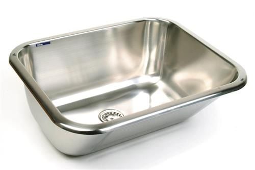 Intra Juvel tvättkar i polerat rostfritt stål för väggmontering inkl. kulventil B555 x D455 x H235 mm