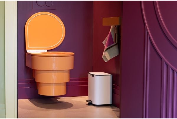 Brabantia Bo, 7 l, Rektangulær, Stål, Hvit, Plast, Pedal