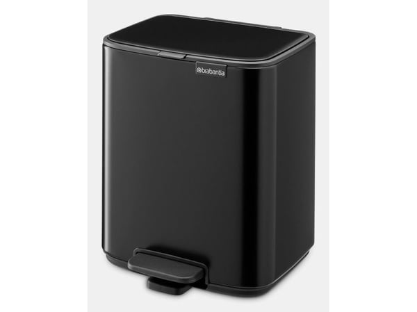 Brabantia Bo, 7 l, Rektangulær, Stål, Svart, Plast, Pedal