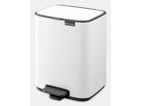 Brabantia Bo, 4 l, Rektangulær, Stål, Hvit, Plast, Pedal