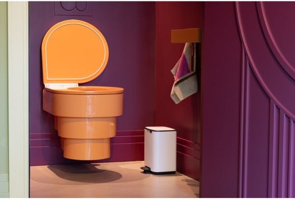 Brabantia Bo, 4 l, Rektangulær, Stål, Hvit, Plast, Pedal
