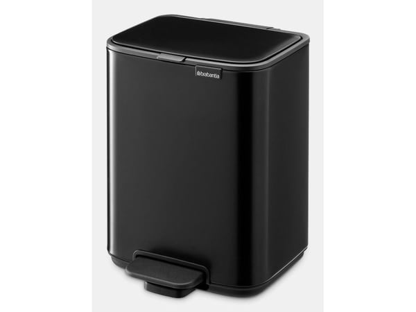 Brabantia Bo, 4 l, Rektangulær, Stål, Svart, Plast, Pedal