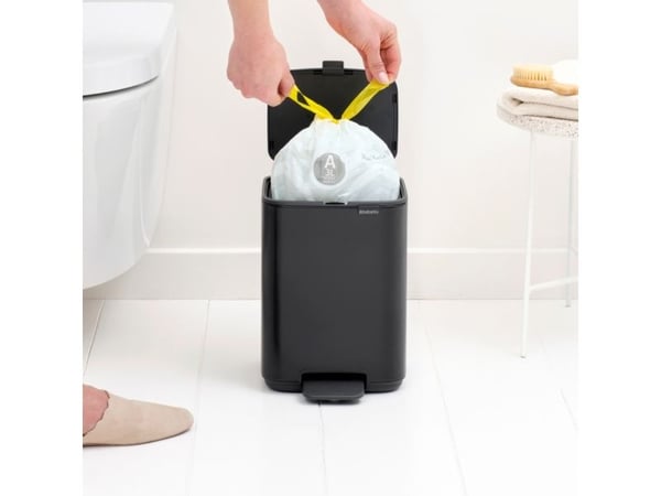 Brabantia Bo, 4 l, Rektangulær, Stål, Svart, Plast, Pedal