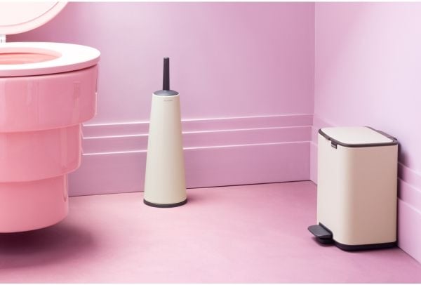 Brabantia Bo, 4 l, Rektangulær, Stål, Beige, Plast, Pedal