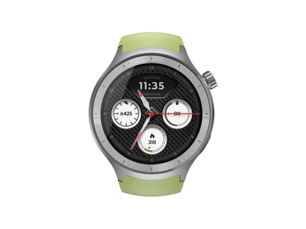 Motorola Moto Watch - Matte silver - smartklokke med bånd - silikon - pantone herbal garden - display 1.4" - 4 GB - Bluetooth - 40 g
