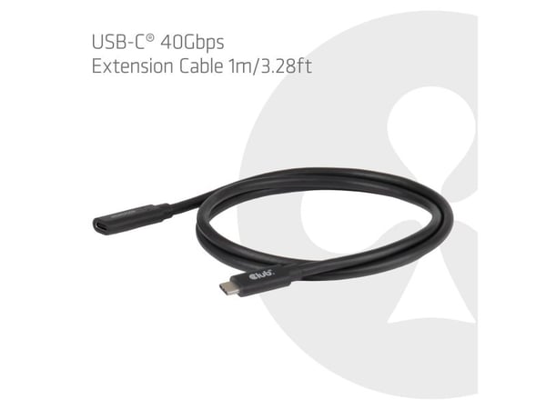 CLUB3D CAC-2502, 1 m, USB C, USB C, Svart