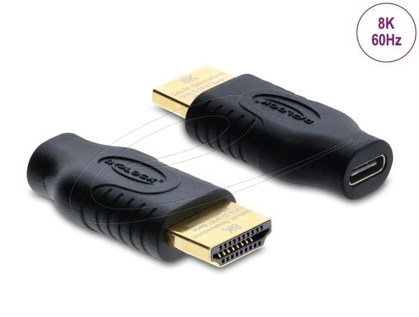 DeLOCK 61076, USB Type-C, HDMI, musta