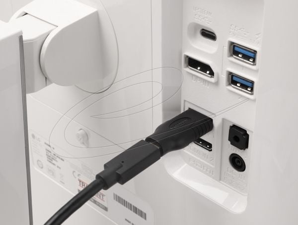 DeLOCK 61076, USB Type-C, HDMI, musta