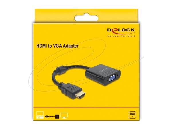 Delock adapter HDMI hann til VGA hunn svart