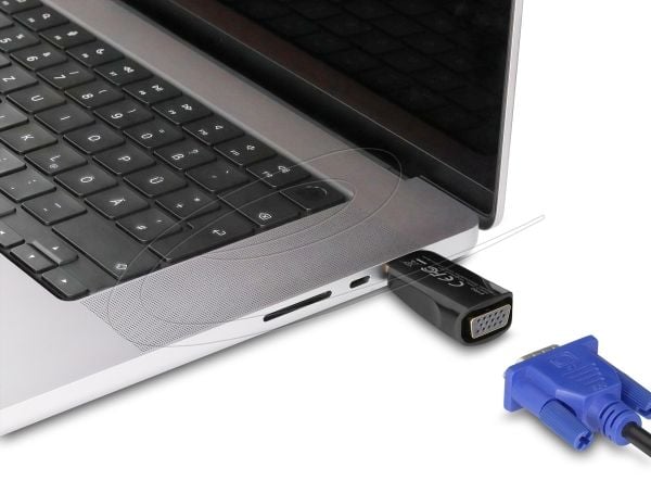 Delock - Video/audio-adapter - HDMI hann til 15 pin D-Sub (DB-15), mini-phone stereo 3.5 mm hunn - svart - 1080p støtte 60 Hz
