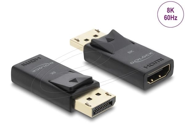 DeLOCK 61084, DisplayPort, HDMI, musta