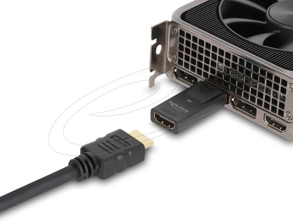DeLOCK 61084, DisplayPort, HDMI, musta