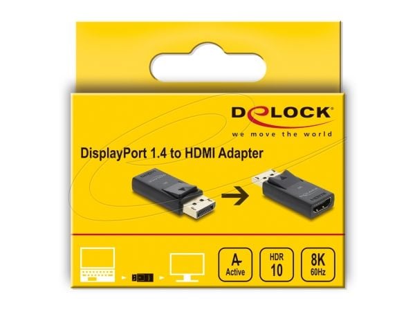 DeLOCK 61084, DisplayPort, HDMI, musta