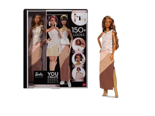 Barbie Signature You Create Basics Neutral Kit 001 -pakkaus, mukautettava nukke ja yleismalliset vaatteet, Muotinukke, Naaras, 6 vuosi/vuosia, Poik...