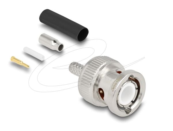 Delock BNC-liitin RG-174 / RG-316:n puristamiseen, jossa on sopiva kutistesukka