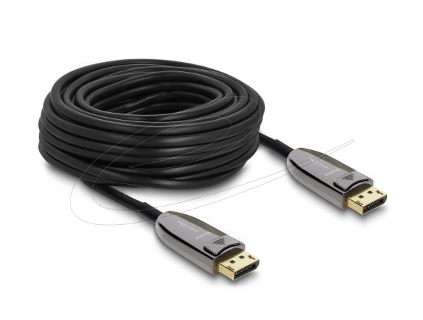Delock Active Optical - DisplayPort-kabel - DisplayPort (hann) til DisplayPort (hann) - DisplayPort 2.1 - 20 m - 8 K 60 Hz (7680 x 4320) støtte, up...