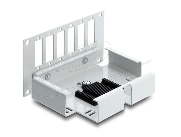 Delock kuituoptiikkapaneeli 6 porttia SC Duplex tai LC Quad harmaata metallia DIN-kiskoon asennettavaksi