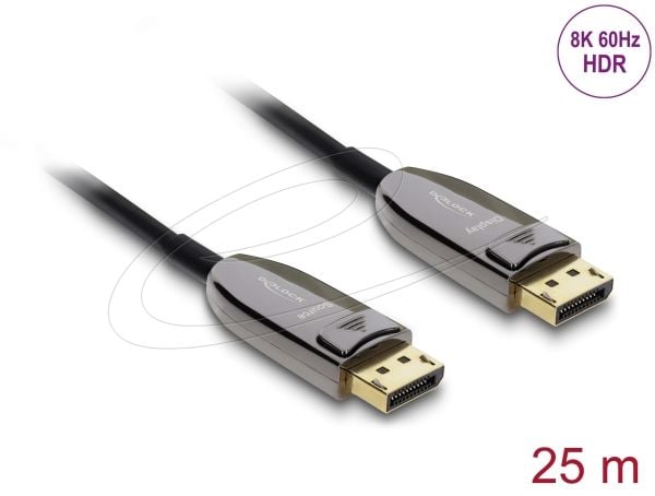 DeLOCK 87118, 25 m, DisplayPort, DisplayPort, Uros, Uros, 7680 x 4320 pikseliä