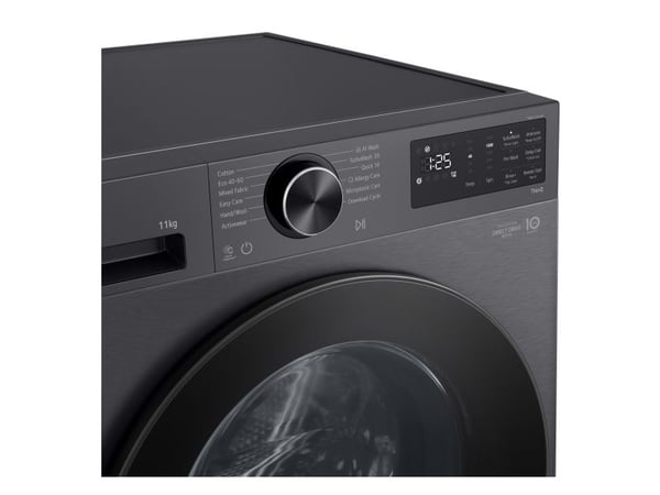 LG F4X5011TBB - Vaskemaskin - Wi-Fi - bredde: 60 cm - dybde: 62 cm - høyde: 85 cm - frontileggelse - 11 kg - 1400 rpm - mattsvart