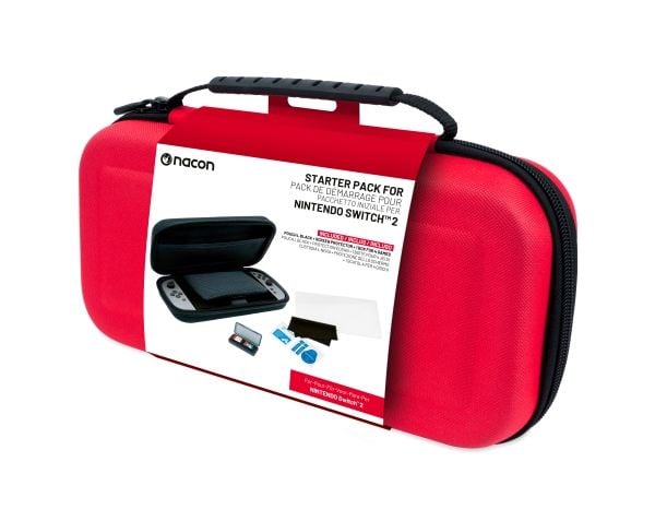 NACON SWITCHNEWPACK5RED, Hardplast, Nintendo, Rød, Nintendo Switch 2, Slagbestandig