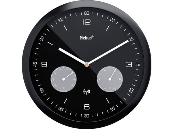 Mebus 52825 radioveggur 26 cm x 42 mm, sort