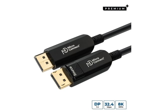 Microconnect DP-MMG-4000V1.4OP, 40 m, DisplayPort, DisplayPort, Hankjønn, Hankjønn, 7680 x 4320 piksler