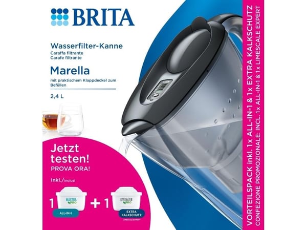 Brita Marella, Manuelt vannfilter, 2,4 l, Grafitt, Gjennomsiktig