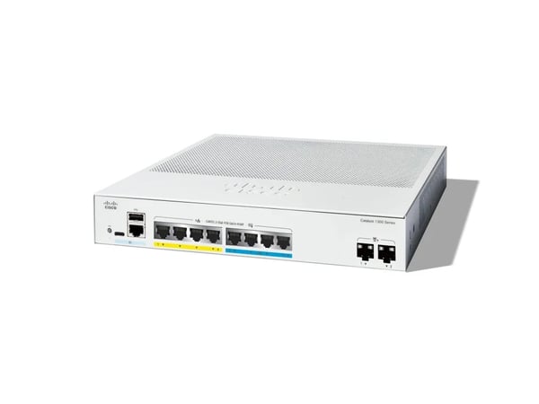 Cisco Catalyst 1300-8MGP-2X - Switch - L3 - Styrt - 4 x Gigabit Ethernet + 4 x 100/1000/2.5G + 2 x 10 Gigabit SFP+ - rackmonterbar - PoE+ (120 W)