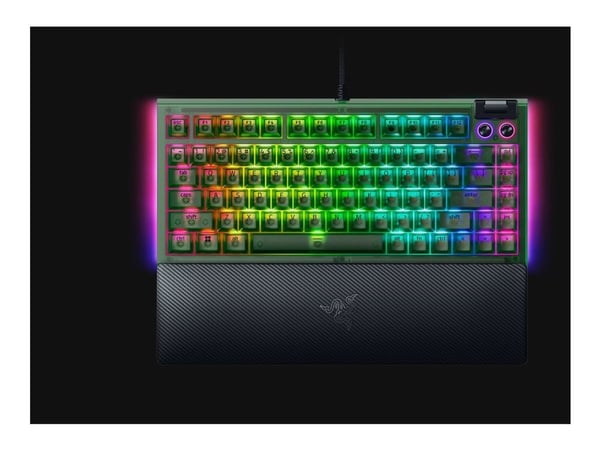 Razer BlackWidow V4 - Phantom Green Edition - tastatur - driftsutskiftbar - 75% - bakgrunnsbelyst - USB-C - QWERTY - USA - Phantom Green
