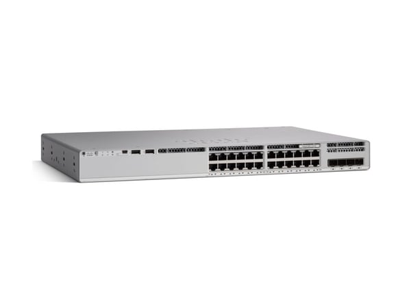 Cisco Catalyst 9200L - Network Essentials - switch - L3 - 24 x 10/100/1000 + 4 x Gigabit SFP (opplink) - rackmonterbar